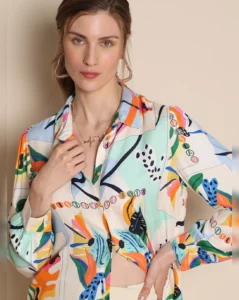 GREEN ABSTRACT PRINT SHIRT