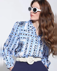 BLUE ABSTRACT PRINT SHIRT