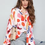 ORANGE ABSTRACT PRINT SHIRT