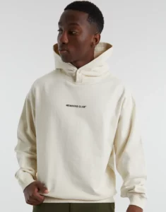 MEMBERS CLUB OVERSIZED HOODIE IN OFF WHITE