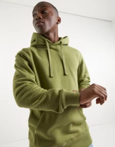 PLAIN BASIC ORGANIC HOODIE IN IGUANA